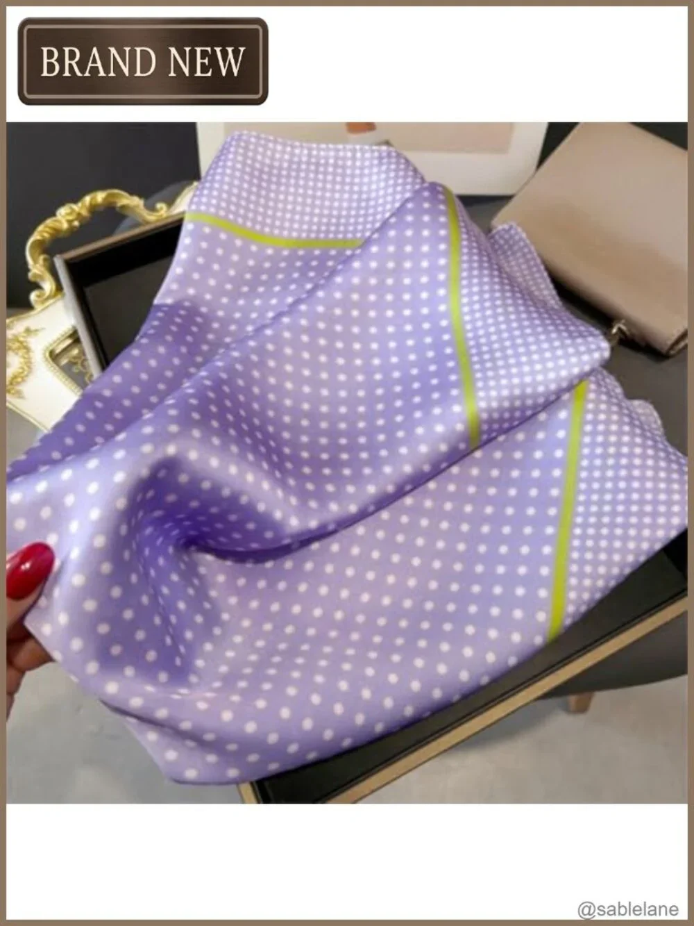Luxury Floral Satin Head Scarf Square Lightweight Neck Scarf